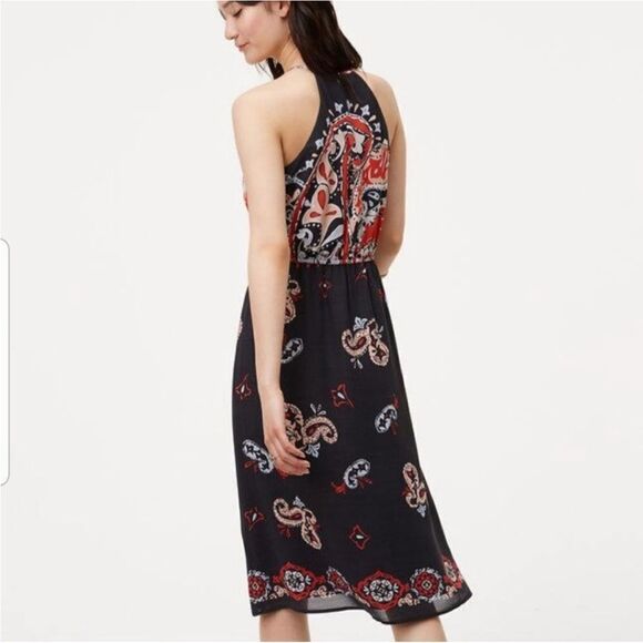 LOFT Sunset Paisley Midi Dress - Picture 3 of 10